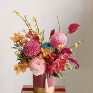 【鮮花】桃紅金黃翡翠綠色春節開幕鮮花盆花