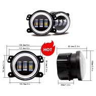 Car LED 4 Inch Fog Lights 30W with White/Yellow  Ring DRL for Off-Road