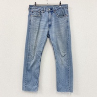 Levi's 505 牛仔褲，拉鍊門襟，垂直褪色，靛藍色，尺寸 W31（古著）