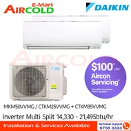Daikin Inverter Multi-Split AirCon MKM50VVMG/CTKM25VVMG + CTKM35VVMG