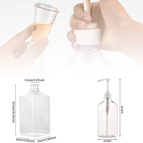 1PC 1600ml Liquid Dispenser with Scale Coffee Syrup Bee Drip Bottle with Hydraulic Pump Nozzle Head 