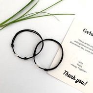 Gelang Tali Pasangan Couple Aesthetic Bestie Hitam Polos Liotin Model Pipa Yin Yang Kekinian Terbaru