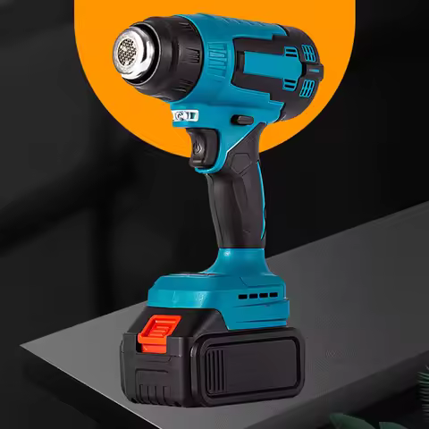 Cordless Hot Air Gun Handheld Hot Air Gun with 3 Nozzles Heat Gun Thermal Blower Rechargeable LED Li