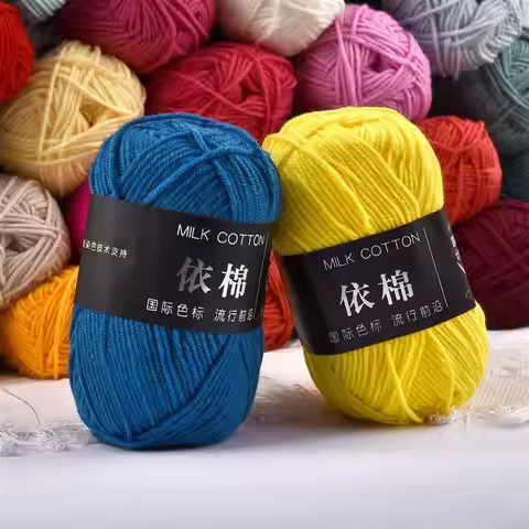 50g Milk Cotton Crochet Yarn 4ply Knitting Wool Needlework Dyed Lanas For Crochet Crafts Sweater Hat