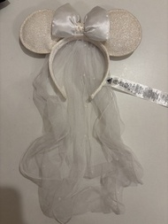 正版米妮米白色婚紗頭箍  Disney Bride Minnie Mouse Ears Headband with Veil