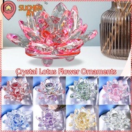 SUCHENMY Crystal Lotus Flower Figurine, Paperweight Table Ornaments 60-140mm Lotus Flower Ornament, 