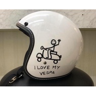 Sticker I Love My Vespa Cutting Sticker Car Motorcycle Helmet