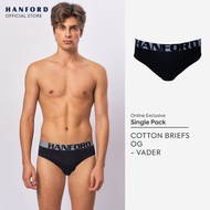 Hanford Men Regular Cotton Briefs OG Vader - Black (1PC/Single Pack) S-4X Big Plus Size