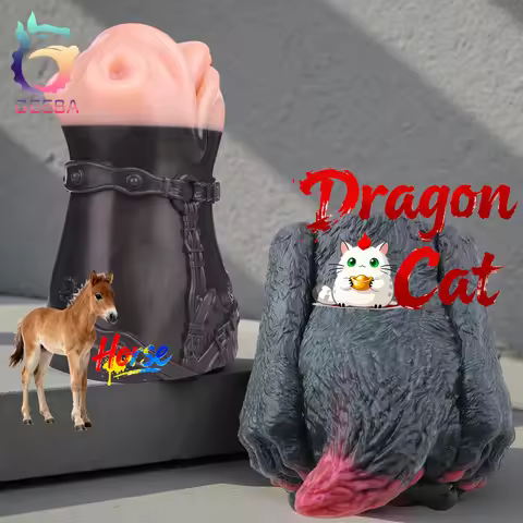 GEEBA Fantasy Animal Mouth&Pussy Male Masturbator Cup Silicone Pocket Pussy Sexys Towys For Men маст
