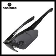 Rockbros Polarized Bicycle Glasses With 5 Myopia Lenses - 0089 Black
