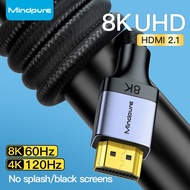 Mindpure HDMI 2.1 Cable 8k@60hz/4k@120hz/2K@240Hz 48Gbps For PC HDTV Switch PS5 HDMI 8k Cable 1-5m