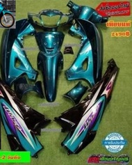 ชุดสี เวฟ125Rหัวแหลม กุญแจใหญ่ สีเขียวหัวเป็ดท้ายดำ2k (13ชิ้น) ของมีพร้อมจัดส่ง