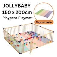 [SG] IMP HOUSE JollyBaby Solid wood indoor playpen 150x200cm / Playmat 4mm thickness Baby Safty