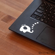 Sticker Gajah Love Lucu - stiker Gajah Lucu untuk laptop Apple Macbook - Putih