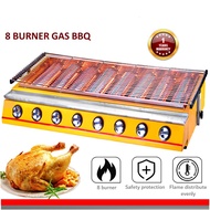 CE Approval Stainless Steel Gas BBQ Grill Stove 2800Pa Non Stick Roast Bake Barbecue Roaster 8 Burner/6 Burner/4 Burner