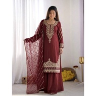 Designer Fendy Silk Sharara Suit for Women with Heavy Beads Embroidery & Sequence Dupatta | Wedding 