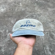 Boeing Aircraft Aviator Embroidered Adjustable Cap Hat Washed Two Tone Strap Back