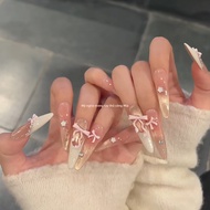 Sweet Dream Alice Dreamy Bé Gái Style Butterfly Knot Gradient Cat Eye Long White Handmade Wearable F