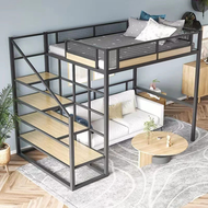 其他品牌 - loft 高架床省空間上床下空帶衣櫃兒童高低床小戶型單上層閣樓錯位