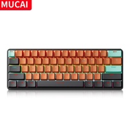 MUCAI 61 Key USB Wired Mechanical Keyboard LED Backlit Axis Gaming Mechanical Keyboard Red Switches 