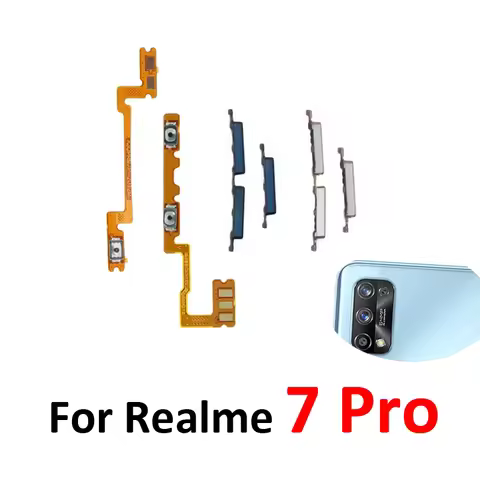 For Realme 7 Pro Phone New Housing Power Volume Button On Off Switch Key Internal Flex Cable Replace
