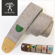 A aNueNue Linen Handmade Wool Felt Shoulder Strap Bird Guitar Bass Ukulele Dark Green