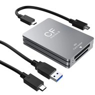 2 in 1 CFexpress Type B&SD Card Reader CFexpress Reader Adapter USB 3.2 10Gbps Dual-Slot with USB C 