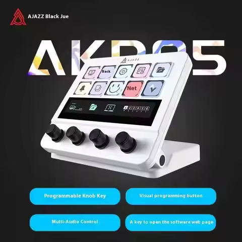 New Ajazz AKP05 Mini Keyboard Wired 10 Keys LCD With Knob Live-streaming OBS StreamDock Mini Keyboar