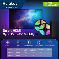 Holakay Smart WiFi Ambient Lighting TV Backlight 4K HDMI 2.0 Sync Box LED Light Strip Music Sync Voi