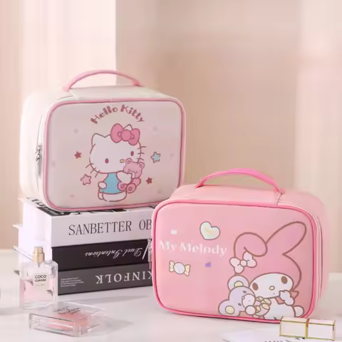 Hello Kitty Kuromi makeup bag, large capacity detachable travel organizer, cosmetic organizer.