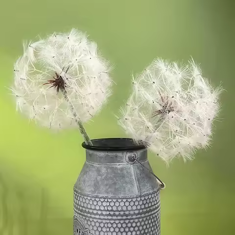 (2 Pcs)Artificial Dandelion Flower, Giant Faux Dandelion Flowers Artificial Dandelion Flowers for Ho