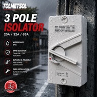 TOLMETSOL Weatherproof Isolator Switch 3 Pole ( 20A / 35A / 60A )