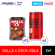 [Halls x Coca-Cola] Halls XS Sugar-Free Cola Chill + Coke Zero Sugar  ฮอลล์ เอ็กซ์เอส ลูกอมชูการ์ฟรี กลิ่นโคล่าและเมนทอล 12.6g + โค้ก ไม่มีน้ำตาล 180ml (แพ็ค4)
