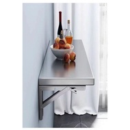 Stainless Steel Wall Mounted Foldable Table Kitchen Countertop Dining Table Space Saving