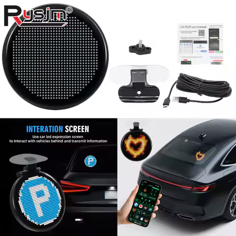 32X32LEDs Car LED Display Pixel Art Display Advertise Moving Scrolling Full Color With APP Control R