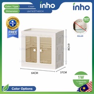 INHO L64cm 2 Doors Wardrobe Multipurpose Foldable Stackable Storage Cabinet Storage Box With Roller