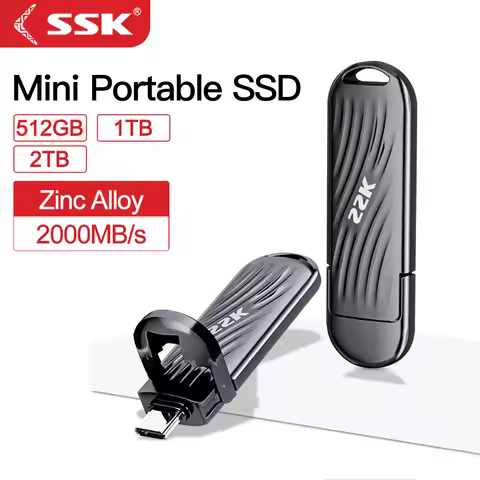 SSK 2TB USB3.2 Flash Drives High Speed Metal Pendrive 1TB Portable Drive High-Speed OTG Metal Memory