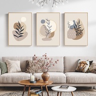 Geometric Leaves Moon Beige Boho Canvas Painting Print Abstract Wall Decorative Posters for Living Room Home Decor Art Picture