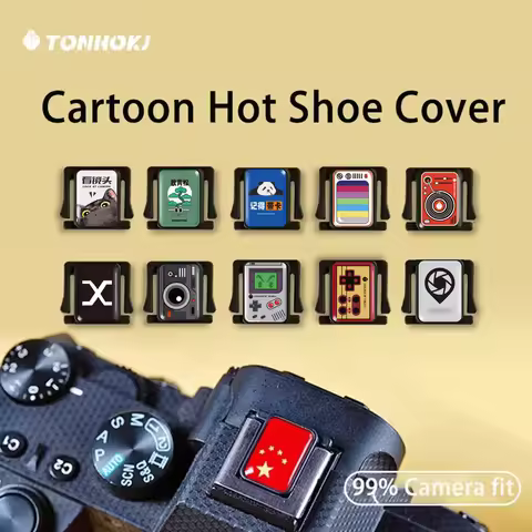 TONHOKJ Cute Cartoon Universal Camera Hot Shoe Cover for Fuji XT5 XT4 X100V Sony A7M4 A6400 ZV‑E10 C