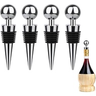 4PCS Wine Stoppers Bottle Stopper Stainless Steel Wine Saver Sealer Reusable Wine Corks for Beverage Metal Bottle Stopper Silicone Beer Champagne Stoppers for Gift,Bar,Holiday Part