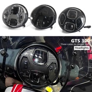 Motorcycle Accessories Headlights Assembly Black Chrome Plastic Shell Headlights Kit For Vespa GTS 3