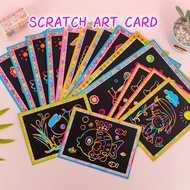 (1 PCS) Colorful Magic Scratch Art Card Kids Children DIY Dual Sided Scraping Rainbow Art Craft Colo