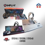 ♞InPlay STX240 / STX290 / STX540 Combo 4 in 1 Keyboard Mouse Headset Mousepad 4in1 Black White