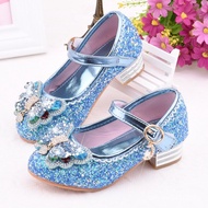 [Aiwen] Girls' single shoes high heel piano performance shoes Children's crystal shoes Frozen prince