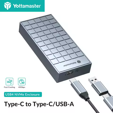 Yottamaster 40Gbps M.2 NVMe SSD Enclosure USB4 Type C NVMe External Hard Drive Case Compatible with 