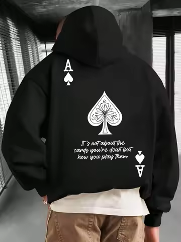 Mens not cards hold play poker graphic hoodie navy off white one piece traf hoodies moletom masculin