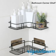 [xigaid] Bathroom Shelf Shampoo Storage Shelf Cosmetic Holder No Punch Metal Shelf Condiment Organizer Corner Shelf Bathroom Accessories
