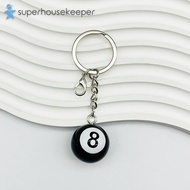 Lucky Black 8 Round Resin Ball Keychain - 25mm Pool Accessory