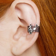 高音譜號耳夾無穿孔，音樂首飾