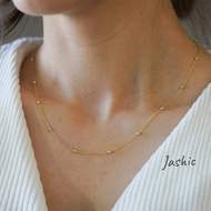 Jashic Stainless Steel Necklace For Women Gold Bead Minimalist Nicklace Chain Accessories Jewelry Kw